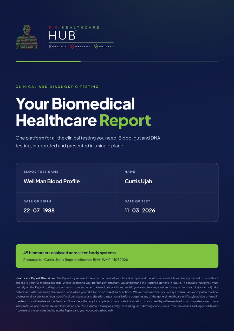 Sample blood report cover